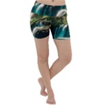 Waterfall Rocks Jungle Forest Lightweight Velour Yoga Shorts