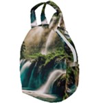 Waterfall Rocks Jungle Forest Travel Backpack