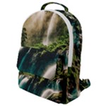 Waterfall Rocks Jungle Forest Flap Pocket Backpack (Small)