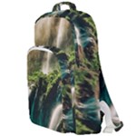 Waterfall Rocks Jungle Forest Double Compartment Backpack