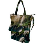 Waterfall Rocks Jungle Forest Shoulder Tote Bag