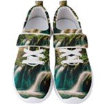 Waterfall Rocks Jungle Forest Men s Velcro Strap Shoes
