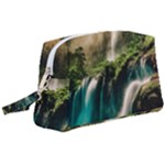 Waterfall Rocks Jungle Forest Wristlet Pouch Bag (Large)
