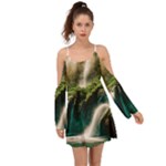 Waterfall Rocks Jungle Forest Boho Dress