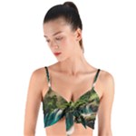 Waterfall Rocks Jungle Forest Woven Tie Front Bralet