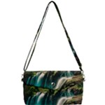 Waterfall Rocks Jungle Forest Removable Strap Clutch Bag