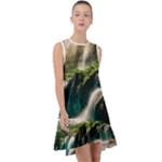 Waterfall Rocks Jungle Forest Frill Swing Dress