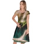 Waterfall Rocks Jungle Forest Classic Short Sleeve Dress