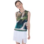 Waterfall Rocks Jungle Forest Women s Sleeveless Sports Top