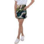 Waterfall Rocks Jungle Forest Kids  Tennis Skirt