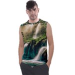 Waterfall Rocks Jungle Forest Men s Regular Tank Top