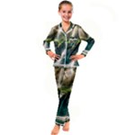 Waterfall Rocks Jungle Forest Kids  Satin Long Sleeve Pajamas Set