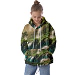 Waterfall Rocks Jungle Forest Kids  Oversized Hoodie
