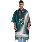 Waterfall Rocks Jungle Forest Men s Hooded Rain Ponchos