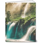 Waterfall Rocks Jungle Forest 6  x 8  Hardcover Notebook
