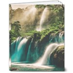 Waterfall Rocks Jungle Forest 8  x 10  Softcover Notebook