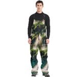 Waterfall Rocks Jungle Forest Men s Front Zip Ski And Snowboard Bib Pants