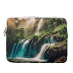 Waterfall Rocks Jungle Forest 14  Vertical Laptop Sleeve Case With Pocket