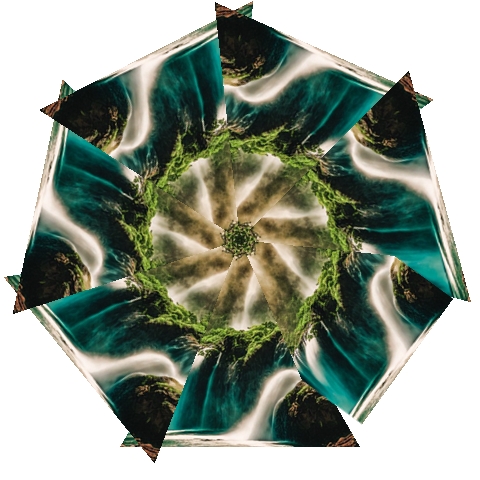 Waterfall Rocks Jungle Forest Automatic Folding Umbrella with Case (Small) from ArtsNow.com