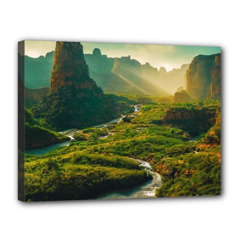 Mountains Trees Forest Canvas 16  x 12  (Stretched) from ArtsNow.com