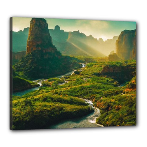 Mountains Trees Forest Canvas 24  x 20  (Stretched) from ArtsNow.com