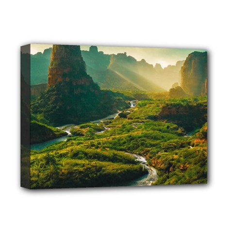 Mountains Trees Forest Deluxe Canvas 16  x 12  (Stretched)  from ArtsNow.com