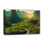 Mountains Trees Forest Deluxe Canvas 18  x 12  (Stretched)