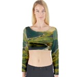 Mountains Trees Forest Long Sleeve Crop Top