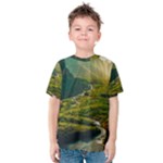 Mountains Trees Forest Kids  Cotton T-Shirt