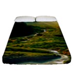 Mountains Trees Forest Fitted Sheet (Queen Size)