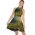 Mountains Trees Forest Sleeveless Halter Neck A-Line Dress