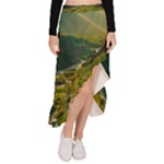 Mountains Trees Forest Asymmetrical Ruffle Hem Skirt 