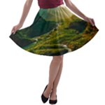 Mountains Trees Forest A-line Skater Skirt
