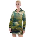 Mountains Trees Forest Women s Long Sleeve Casual Dress