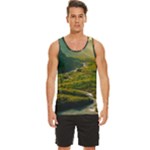 Mountains Trees Forest Men s Wide Collar Tank Top