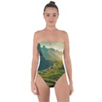 Mountains Trees Forest Tie Back One Piece Swimsuit
