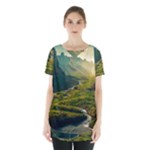 Mountains Trees Forest Skirt Hem Sports Top
