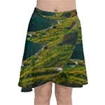 Mountains Trees Forest Chiffon Wrap Front Skirt