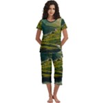 Mountains Trees Forest Short Sleeve 3/4 Length Pants Lounge Set
