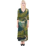 Mountains Trees Forest Quarter Sleeve Wrap Maxi Dress