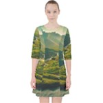 Mountains Trees Forest Quarter Sleeve Pocket Dress