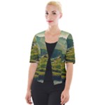 Mountains Trees Forest Cropped Button Cardigan