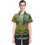 Mountains Trees Forest Women s Short Sleeve Shirt