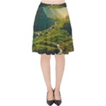 Mountains Trees Forest Velvet High Waist Skirt