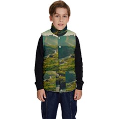 Mountains Trees Forest Kid s Button Up Puffer Vest from ArtsNow.com
