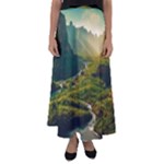 Mountains Trees Forest Flared Maxi Skirt