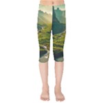 Mountains Trees Forest Kids  Capri Leggings 
