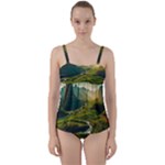 Mountains Trees Forest Twist Front Tankini Set