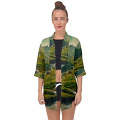 Open Front Chiffon Kimono 
