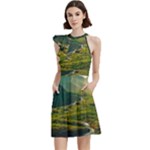 Mountains Trees Forest Cocktail Party Halter Sleeveless Dress With Pockets